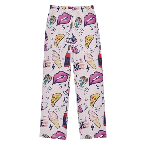 ZZKKO Wine Fashion Pink Boys Pants for Kids Jogger Pants with Pockets S-XL