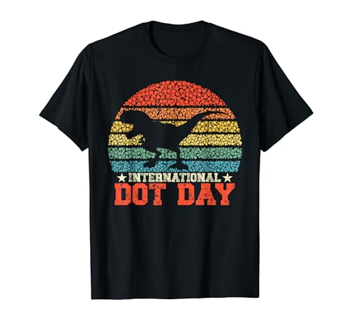 Happy International Dot Day Dinosaur Vintage 15th September Camiseta