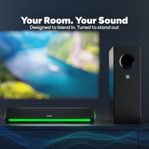 Image of GOVO GOSURROUND 600 | 90W Soundbar | 2.1 Channel Home Theatre | Deep Bass from 4 inch Subwoofer | BT v5.3, HDMI, AUX, USB Connectivity | 5 EQ Modes