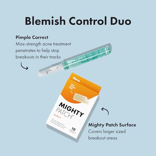 Image of Mighty Patch Surface - Hydrocolloid Large Acne Pimple Patches Spot Treatment (Pack of 10) for Body and Larger Breakouts on Cheek, Forehead, Chin, Vegan, Cruelty-Free