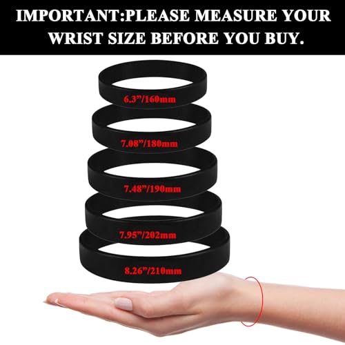Custom Rubber Bracelets - Add Text/Message and Optional Logo/Clipart- Debossed Personalized Silicone Wristbands,Customized for Events,Motivation,Sports, Fundraisers, Awareness