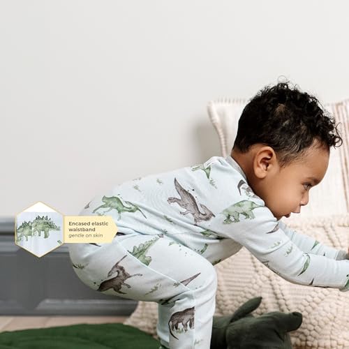 Burt's Bees Baby Baby Boys Pajamas, 2-Piece Long Sleeve Tee and Long Pant Cotton PJ Set, Sizes for 12 Months to 12 Years - Image 3