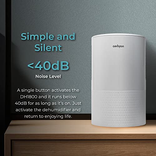 Aerbyon Dh1800 Dehumidifier 600 Sq.ft Coverage With Auto Turn Off, 60Oz Portable And Silent Dehumidifier For Use In Home, Bedroom, Bathroom, Closet, Kitchen, 2-Year Warranty #TOP6