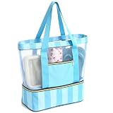 LUKIUP Bolsa Playa Grande XXL Familiar, Plegable Para Viajes Gimnasio Vacaciones