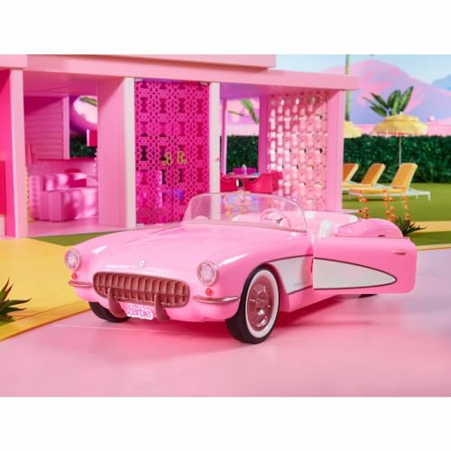 Barbie Corvette - Kaugummipinkes Cabrio, Platz für 4 Puppen, öffnende Türen, drehbares Lenkrad, Retro-Lackierung, Luxus-Interieur… – Ansicht 2