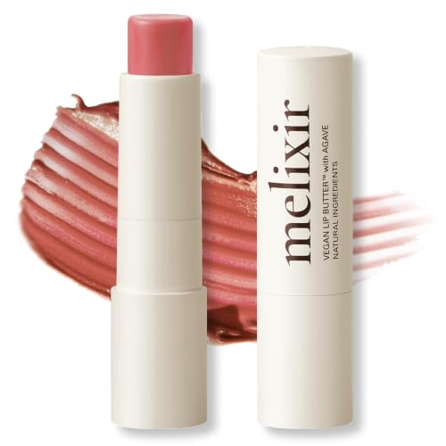 Melixir Vegan Lip Butter, Tinted Lip Balm for Dry Lips #2 Nudy Rose