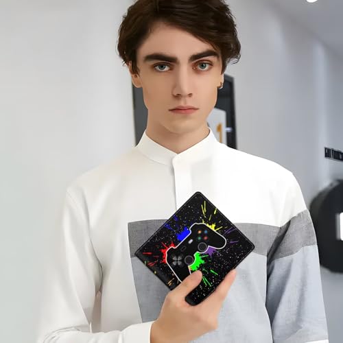 Image of Boys Wallet Gifts for Gamers Boys Gamepad Leather Wallets Credit Id Card Cash Holder Rfid Blocking Zipper Aesthetic Wallets With Coin Pocket Id Window Teen Gaming Wallets for Gamers Men Boys Teenager
