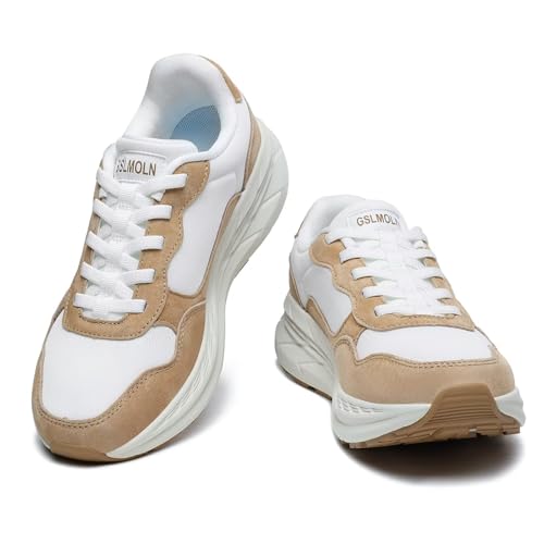 Image of GSLMOLN Women's Casual Walking Shoes Breathable Non Slip Tennis Cushion Fashion Gym Sneakers