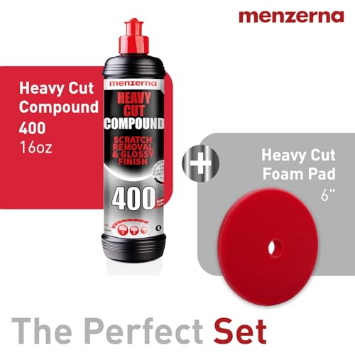 Image of menzerna Deep Scratch and Swirl Remover Kit I Car polishing Set with Menzerna Heavy Cut 400 (16oz) and 6 Inch Polishing Pad I Deep Scratch Remover and high Gloss Kit for All Types of Vehicles