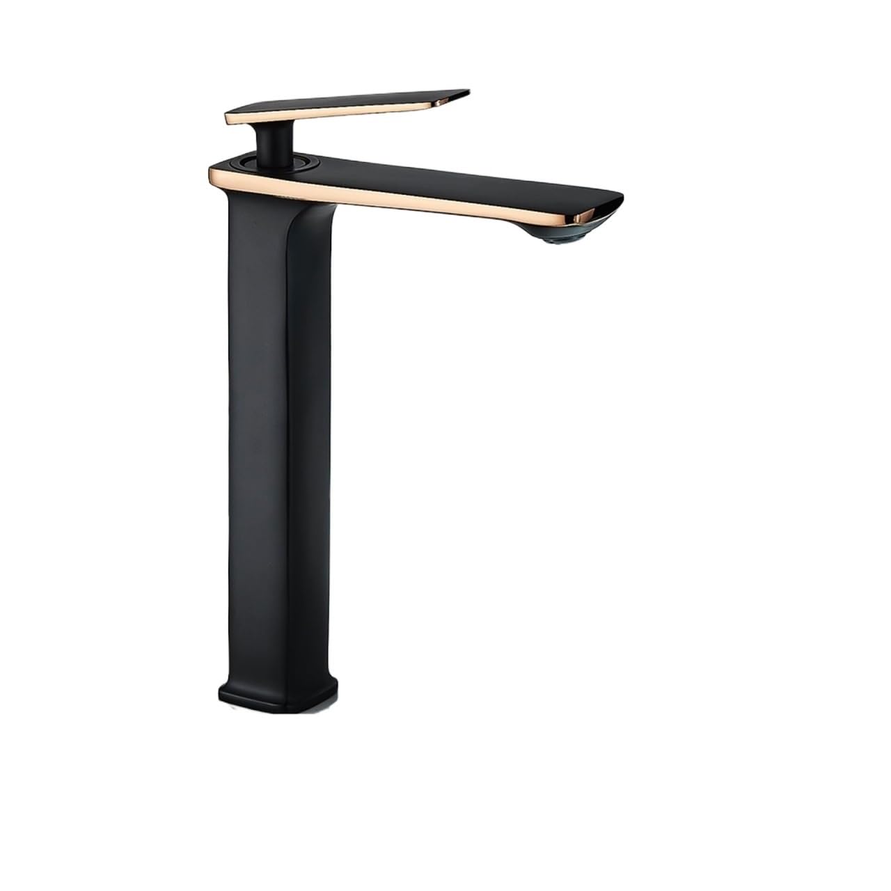 Robinet de vanité de salle de bain de luxe noir or rose mitigeur tall