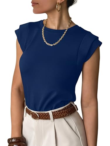 Image of ANRABESS Business Casual Tops for Womens Cap Sleeve Summer Dressy Shirts 2026 Trendy Work Office Outfits Clothing