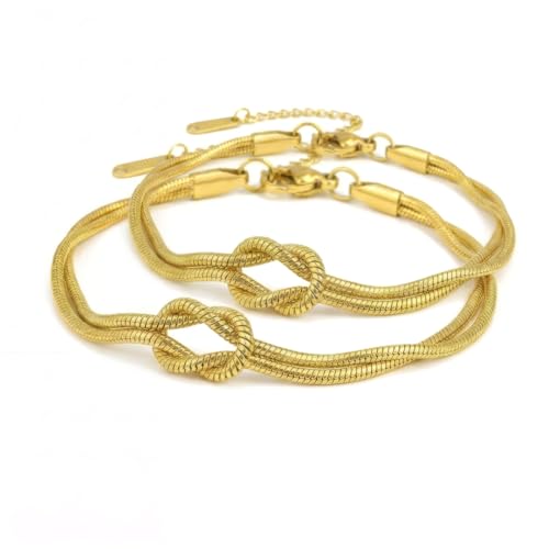Bracelet nœud d'amour KAKI symbole de bonheur partagé en parure de couple