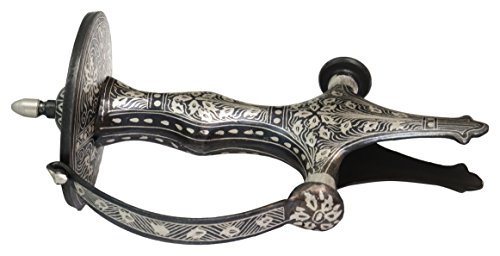 Krishna Handicrafts Silver Work Steel Sword Hilt (7.62 cm x 2.54 cm x 11.43 cm