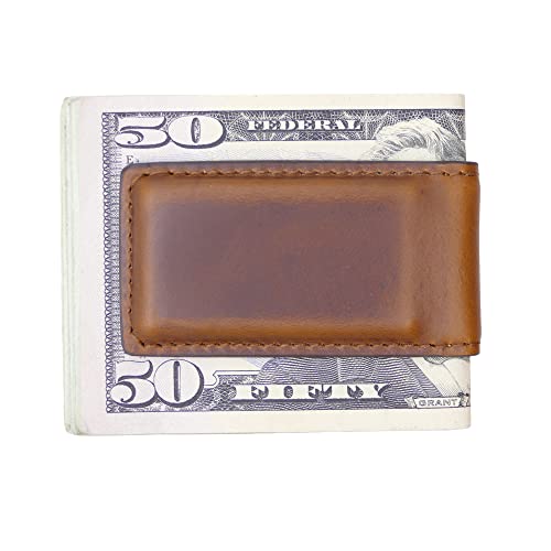 Brown Horween Chromexcel Genuine Leather Money Clip – Magnetic - American Factory Direct - Made In Usa By Real Leather Creations Fba486 #TOP1
