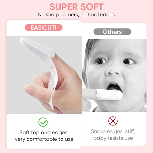 Image of EASICUTI 40Pcs Baby Finger Toothbrush, Dry Wipes Baby Toothbrush