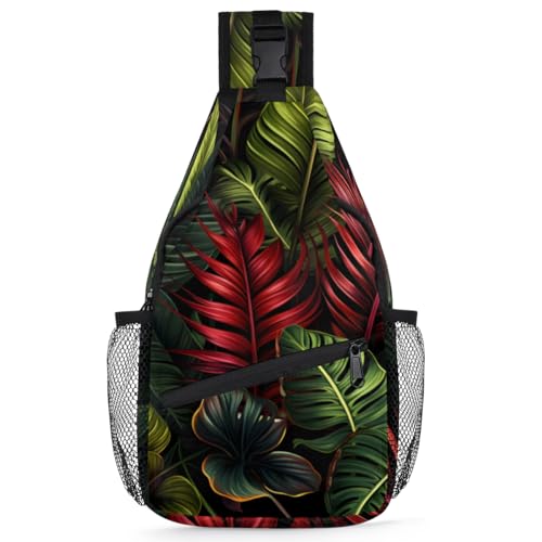 Léger sacoche homme au design tropical avec sangle ajustable
