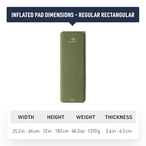 Image of Sea to Summit Camp Plus Self-Inflating Foam Sleeping Mat for Camping - Rectangular - Regular (72 x 25.2 x 2.6 inches)