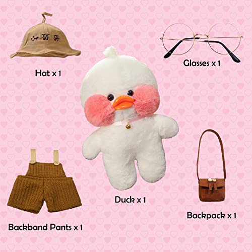 Qcotng Duck Stuffed Animal Soft Cute White Plush Toy With Outfits And Accessories To Removable Dress Up Clothes Best Birthday For Kids Girls Boys (12Inch/30Cm) (White Duck, Single Suit) #TOP1