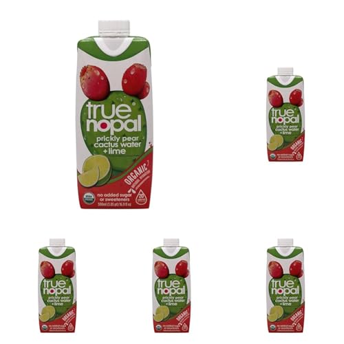 TRUE NOPAL Organic Cactus Water with Lime, 16.9 FZ (Pack of 5)