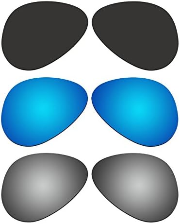 COODY 3 Pair Replacement Polarized Lenses for Ray-Ban RB3025 58mm Sunglasses Pack P4