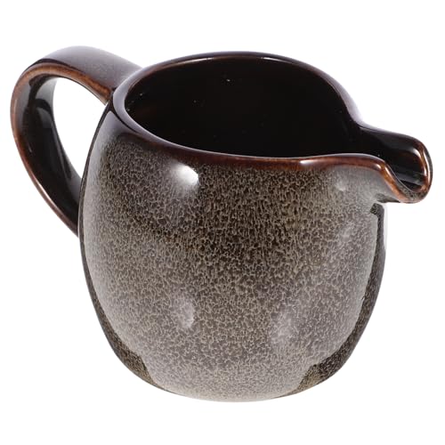 AUTSUPPL Ceramic Milk Cup Sauce Pot Sachets Black Creamer Server Liquid Nut Oat Milk Cup Warmer Cartons Soy Milk Dispenser Container Maple Syrup Bowl Ladle Candy Gravy Jug Stirrer Ceramics