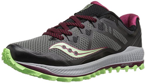 Saucony Women's Peregrine 8 Running Shoe, Black/Mint, 7 Medium US