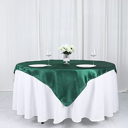 Tableclothsfactory 60" Satin Square Tablecloth Overlay for Weddin...