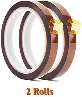 2 Rolls 10mm X 33m 108ft Heat Tape,Heat Resistant Tape,Heat Transfer Tape,Thermal Tape,Sublimation