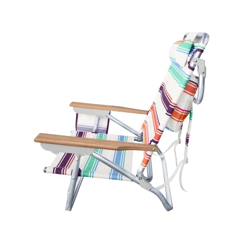 Hurley Deluxe Backpack Beach Chair, One Size, Aluminum, Plum