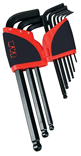 SAM Outillage 67-AR9A Râtelier de 9 clés males coudées longues 6 pans à tête sphérique de 1,5 à 10 mm