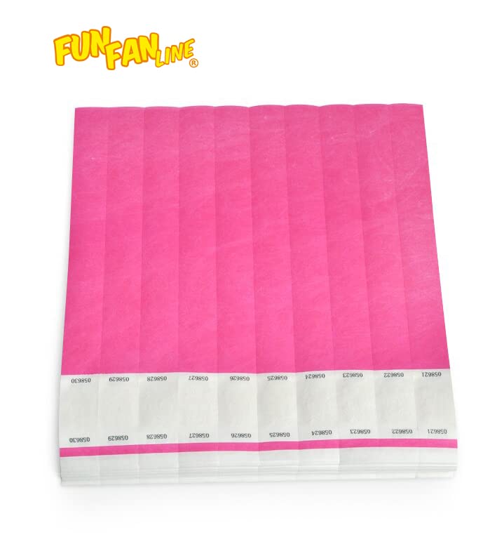 Bracelets D'identification Tyvek Fun Fan Line - 200 Unités 19mm | Numérotés étanches Pour événements