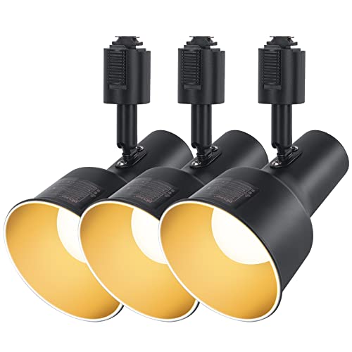 DiCUNO ダクトレール用 スポットライト E26口金 LED電球付き 60W相当 9W 電球色 2700K ライティングバー用スポットライト レールライト 照明器具 角度調節 ブラック 3個入