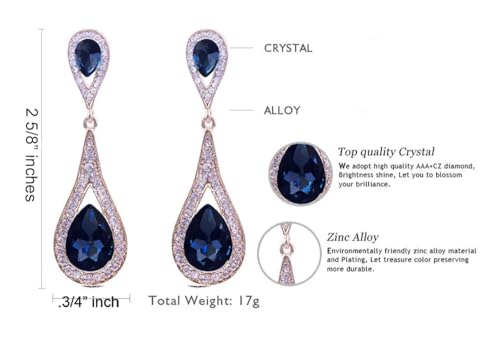 Extra Large Long Antique Vintage Retro Deco Gatsby Flapper Style Dark Navy Midnight Sapphire Blue Rhinestone Dangle Earrings4