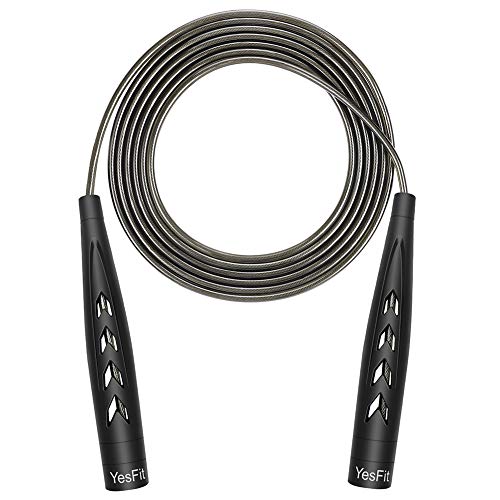 YesFit Jump Rope for Workout,Boxing,Cardio,MMA,Weight Loss,Fitness,Training,Weighted Speed Jump Rope for Height 3.6 ft to 6.5 ft,Kids,Women,Men,2019 Newest Design,Portable Optimal Jump Rope