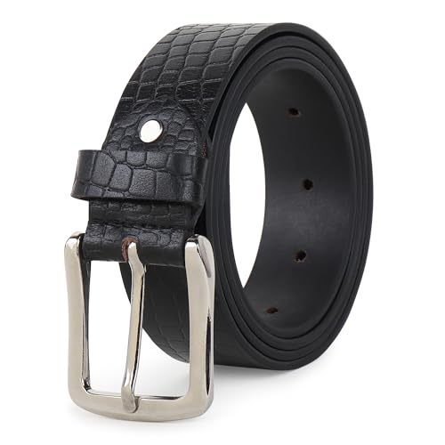 Image of Casual Genuine Leather Belt for Men's /Boys ideal for Jeans. Color - Brown /Tan ||CSBL-CROCO-BR||