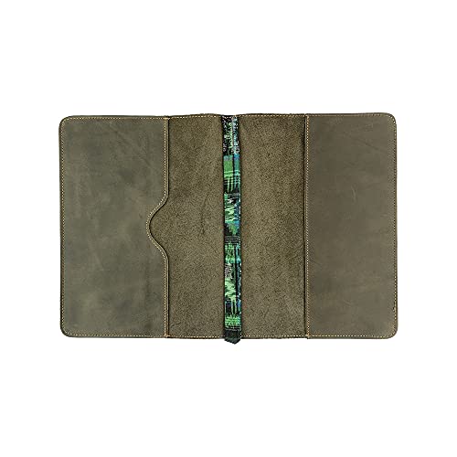 Image of Hide & Drink, Journal Cover Compatible with Moleskine XL (7.5 x 9.75 in) with Strap, Refillable Case, Personal Planner, Full Grain Leather, Handmade Office & Work Essentials, Dark Jade