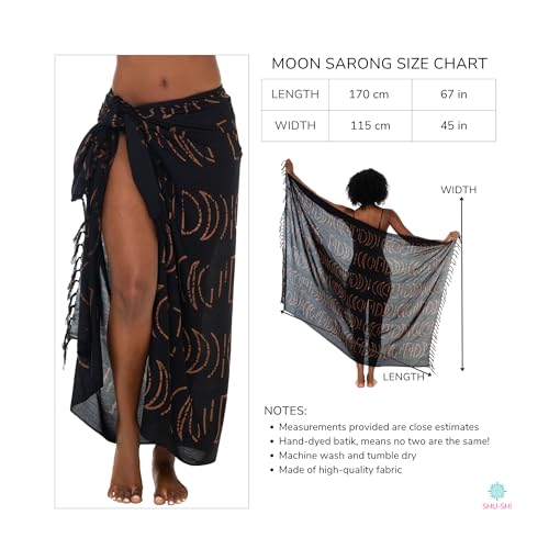 SHU-SHI Sarong Wraps for Women Pareo Beach Skirt Boho Bathing Suit Cover Up Moon Printed4