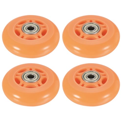 M METERXITY 4 Pack PU Skate Wheels - Inline Skate PU Wheels with Bearing, Apply to Roller Skating/Outdoor Sports (24 x 70mm, Orange)