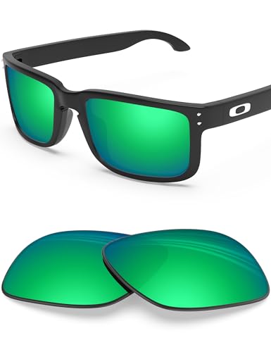 Image of BLAZERBUCK Polycarbonate Polarized Replacement Lenses for Oakley Holbrook XL OO9417, Anti-Scratch, Impact Resistant & Perfectly Fit - Emerald Green AR Coated