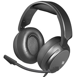 Shadow Gaming Headset – 3,5 mm Klinke, Over-Ear, 50 mm Treiber, Flexibles Mikrofon, Lautstärkeregler, Metall-Kopfbügel, PC Headset mit Mikrofon, Kompatibel mit PS5, Xbox, Switch & PC