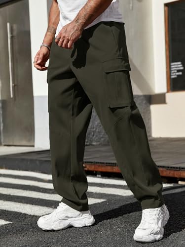 Image of Leriya Fashion Men's Cargo Pants | 4 Pocket Cotton Cargo Joggers for Men | Loose Fit Stylish Pant with Pockets | Casual Baggy Trousers & Streetwear Lower