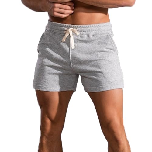Image of Men 5.5 /7 Inch Cotton Sweat Shorts Men Cotton Workout Short with Pockets