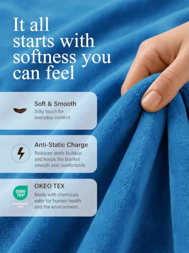 Image of Utopia Bedding Soft Fleece Bed Blanket Twin Size Royal Blue (60x80 Inch)