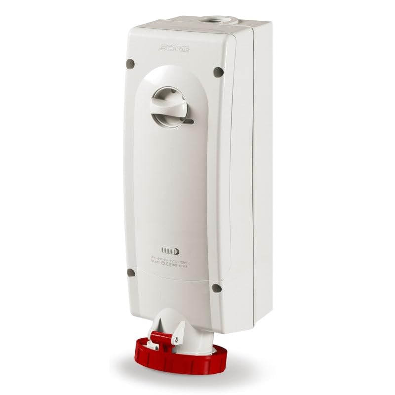 Douille 3P+N+E Scame 561.6387 rouge 63A pour alimenter les cuisines de festivals