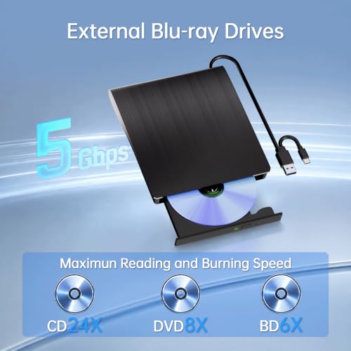 Image of Yaeonku Plug&Play External Blu-ray Drives for PC, Portable Blu Ray Burner