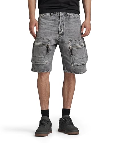 G-Star Para Hombre Shorts Denim Cargo Loose, Gris Faded Grey Neblina D24442-D537-G324 , 32 G-Star Para Hombre Shorts Denim Cargo Loose, Gris Faded Grey Neblina D24442-D537-G324 , 32