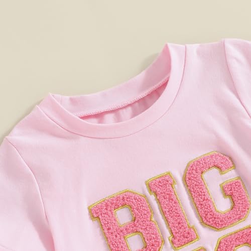 FYBITBO Big Sister Outfits For Toddlers Girls Kids Big Sister T-Shirt &Tulle Tutu Skirt Dress Sister Matching Clothes Set4