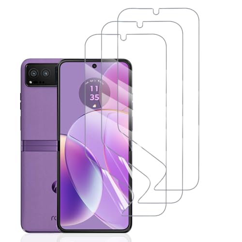 Hhfcryst Protector de Hidrogel Protector para Motorola Razr 40, 3 Piezas TPU Protectores de Pantalla HD Transparente Suave (Vidrio no templado)