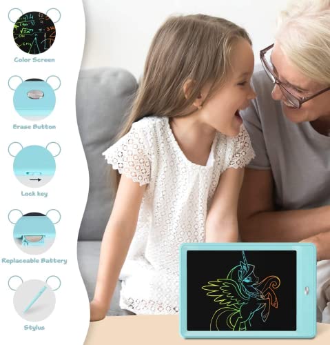Bravokids LCD Schreibtafel Spielzeug für 3 4 5 6 7 Jahre alte Mädchen Jungen, 10 Zoll Doodle Board elektronische Zeichnung Tablet Zeichenbrett Pad, pädagogische Geburtstagsgeschenk für Kinder (Blau) - Image 4