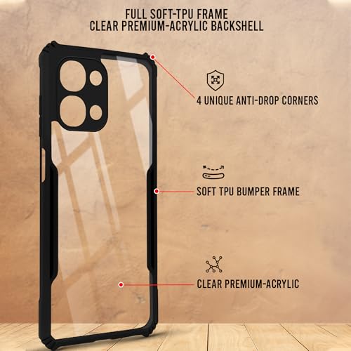 Image of Jkobi Hybrid Back Cover Case for Vivo iQOO Z11x 5G (Shockproof with Polycarbonate Clear Panel | Professional Black)